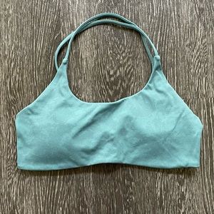 Aurola Workout Strappy Sports Bra with Removable Pads - Earth Green